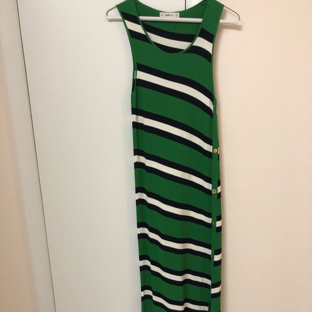 ZRa maxi dress with gold bottoms on the side